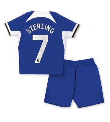 Chelsea Raheem Sterling #7 babykläder Hemmatröja barn 2023-24 Korta ärmar (+ Korta byxor)